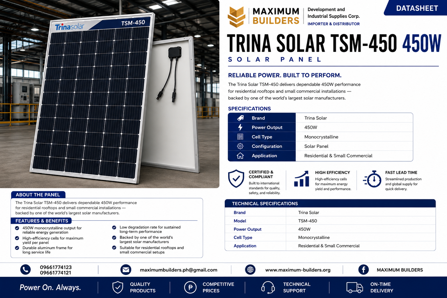 TSM-450 Panel Brochure