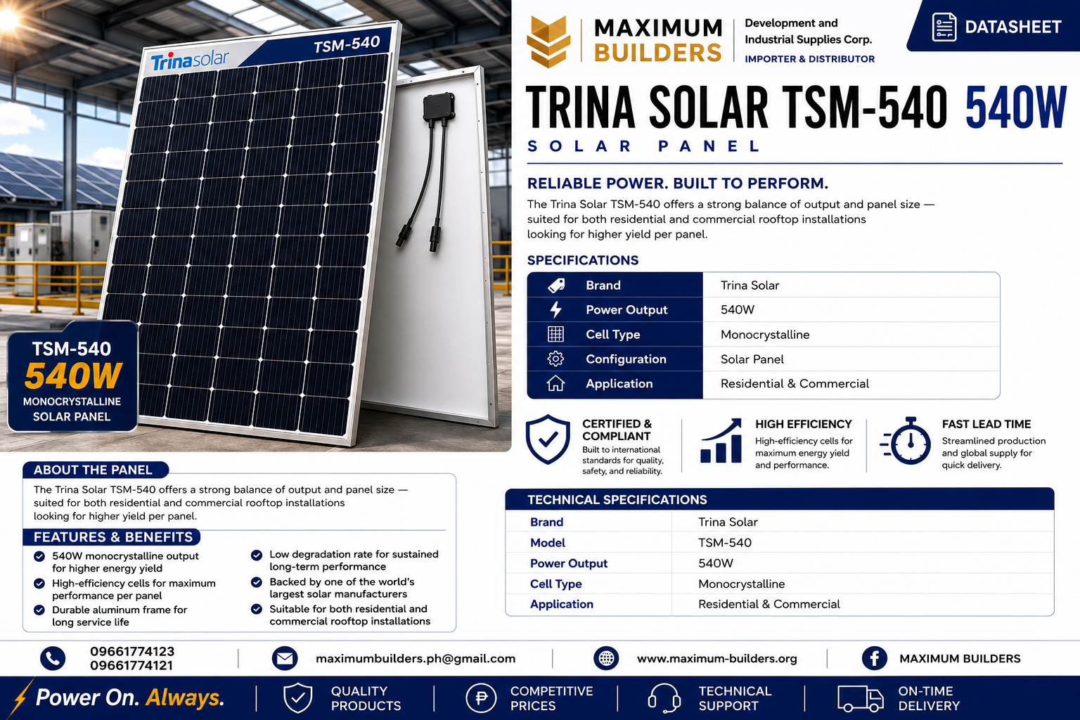 TSM-540 Panel Brochure