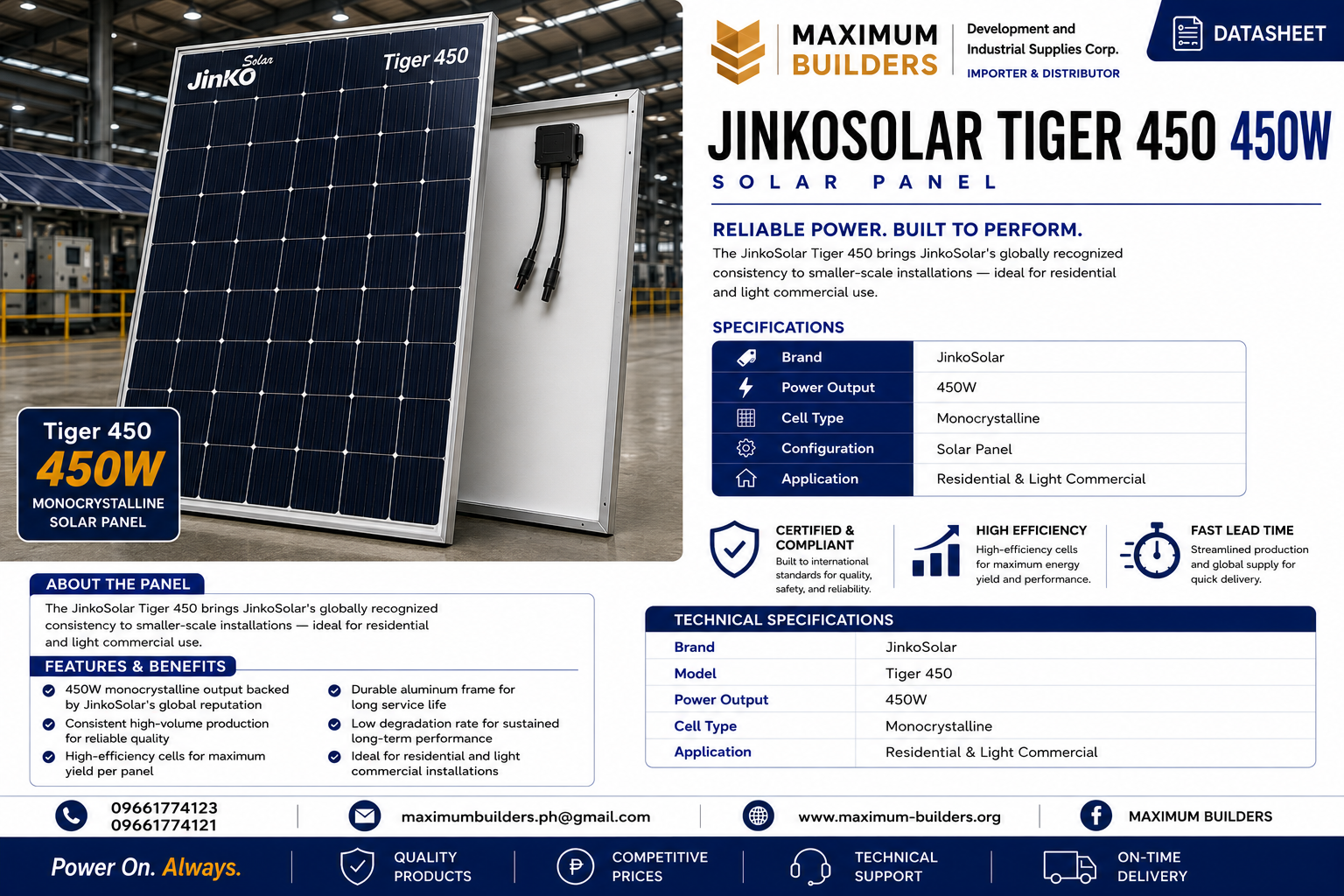 Tiger 450 Panel Brochure