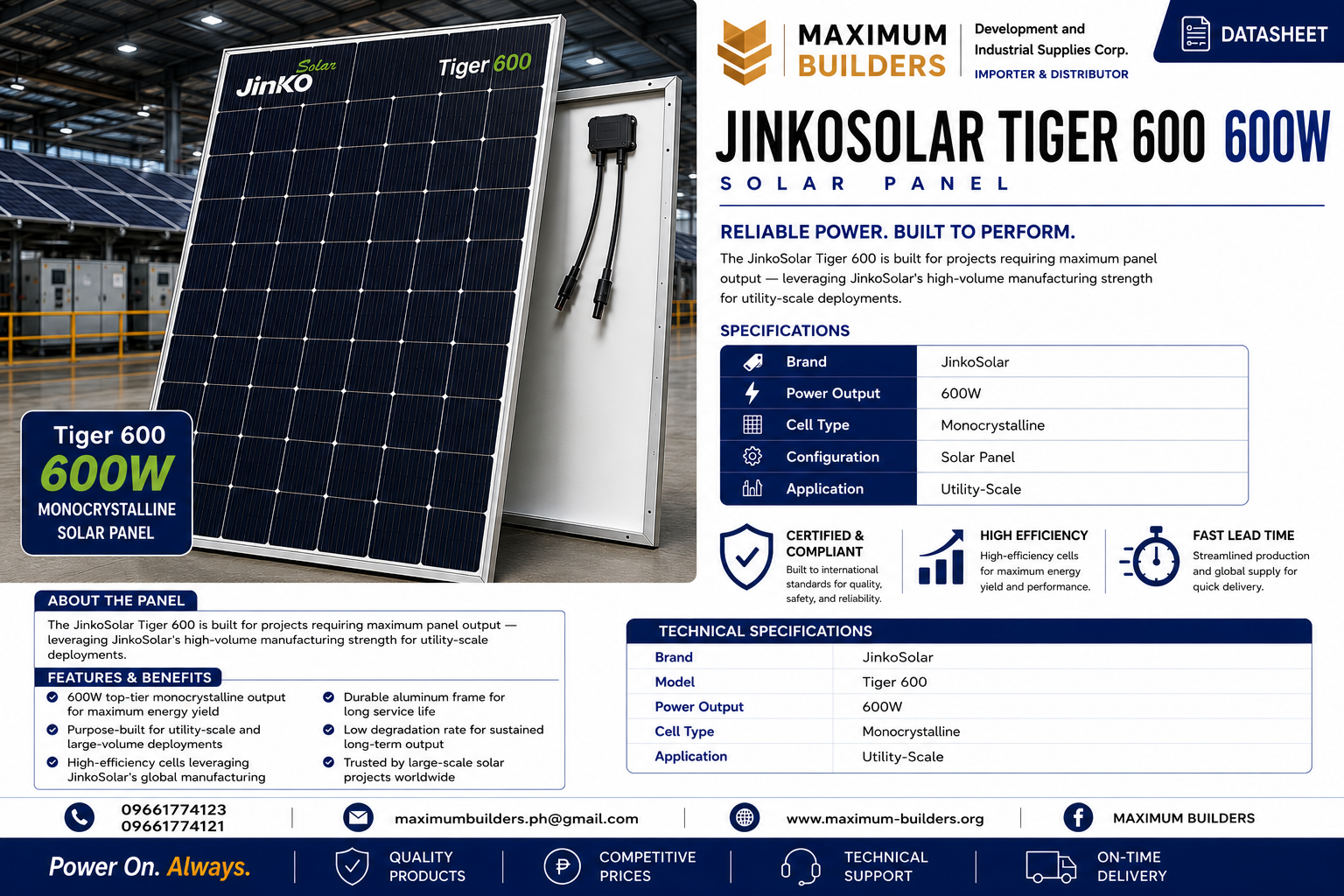 Tiger 600 Panel Brochure