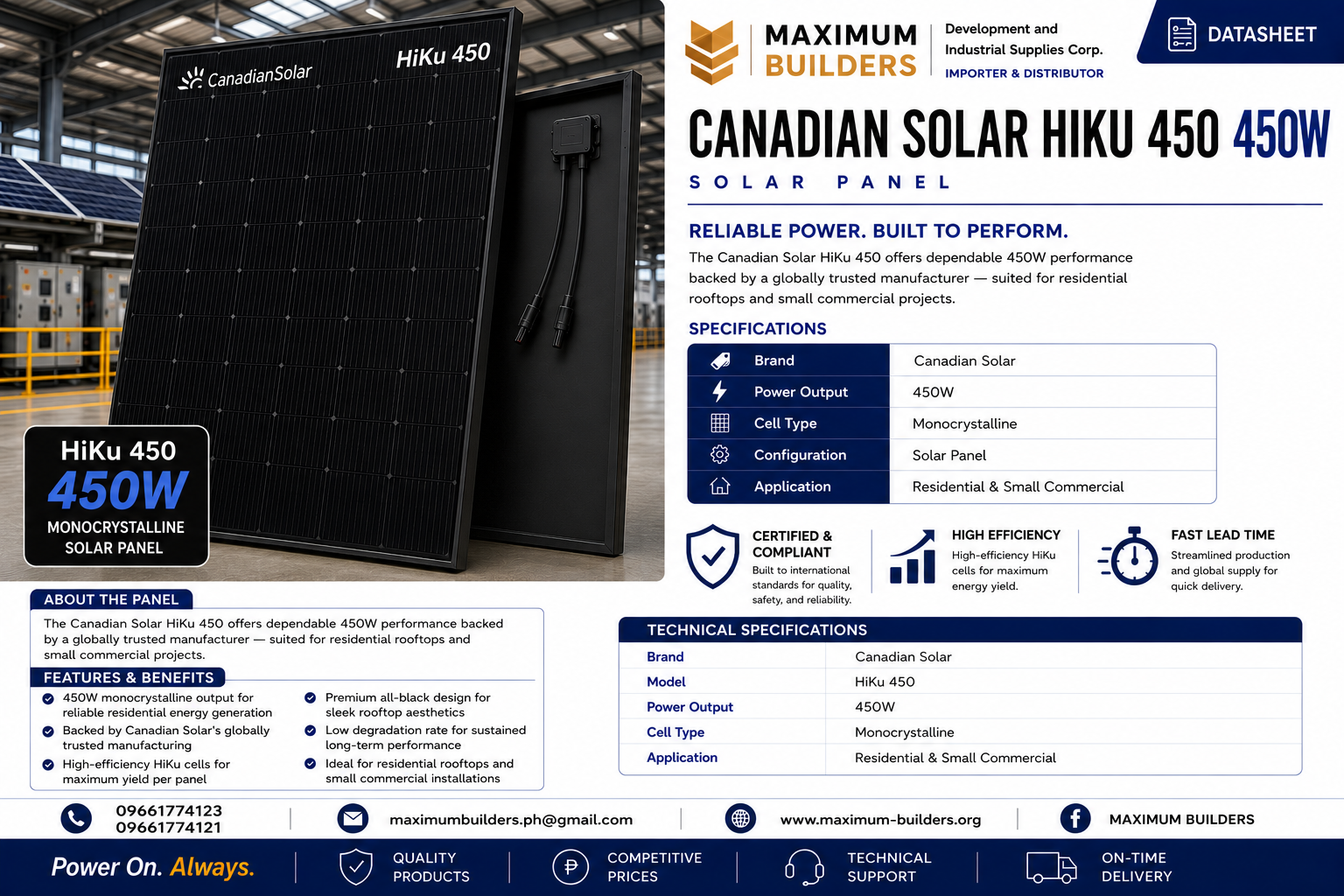 HiKu 450 Panel Brochure