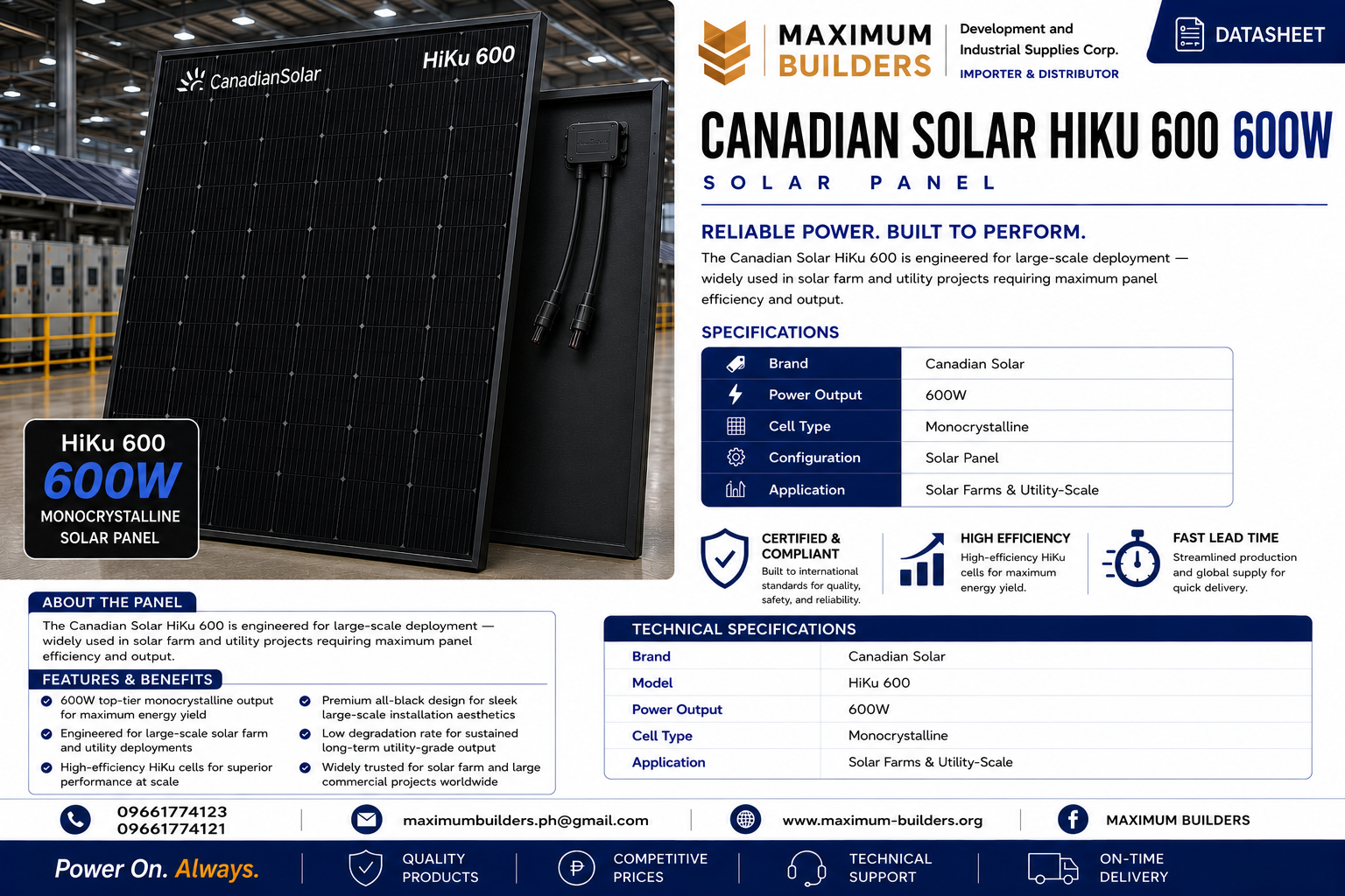 HiKu 600 Panel Brochure