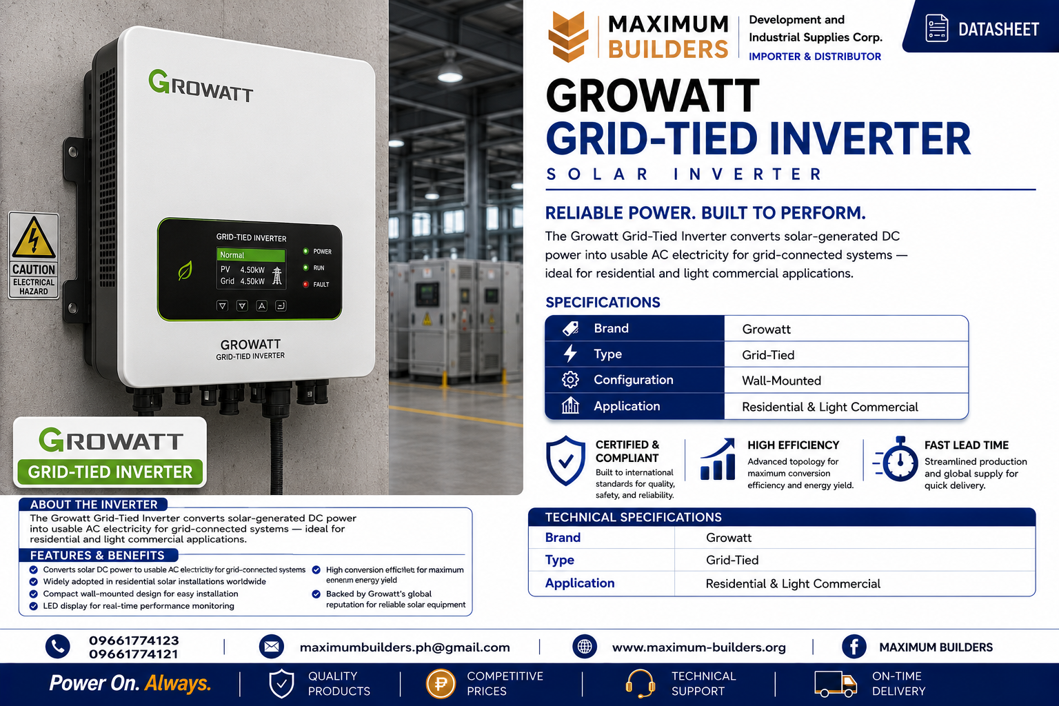Growatt Grid-Tied Inverter Brochure