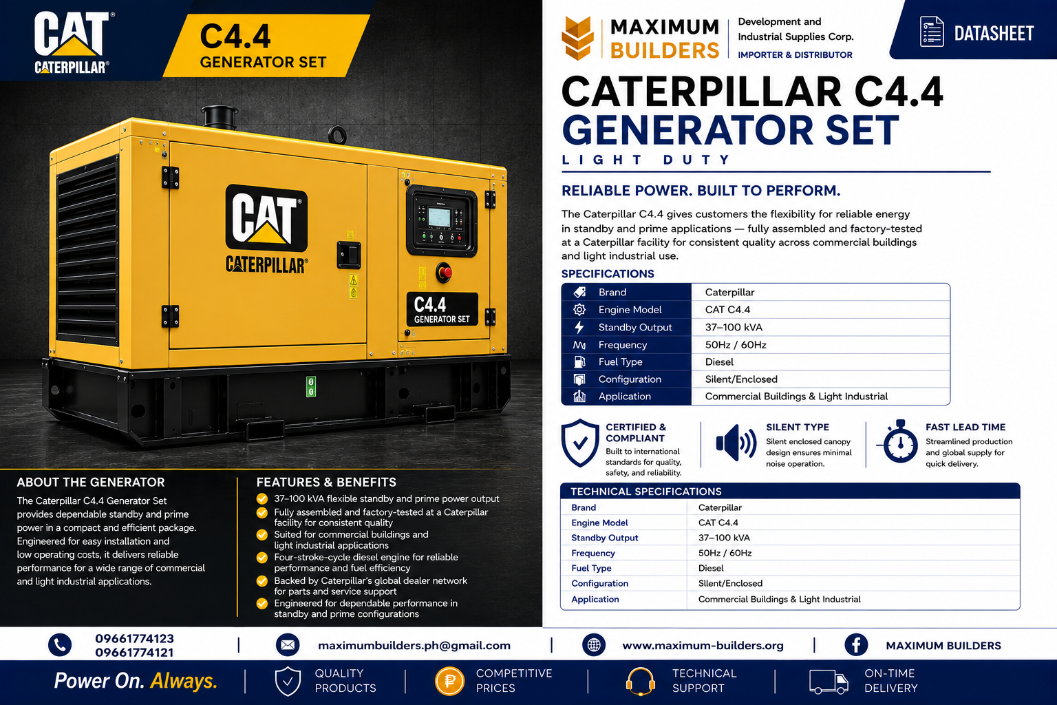 Caterpillar C4.4 Generator Set Brochure